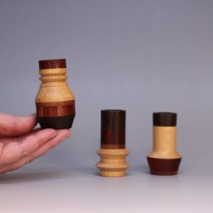 Vaasje diverse houtsoorten Spindle draaien vaasjes